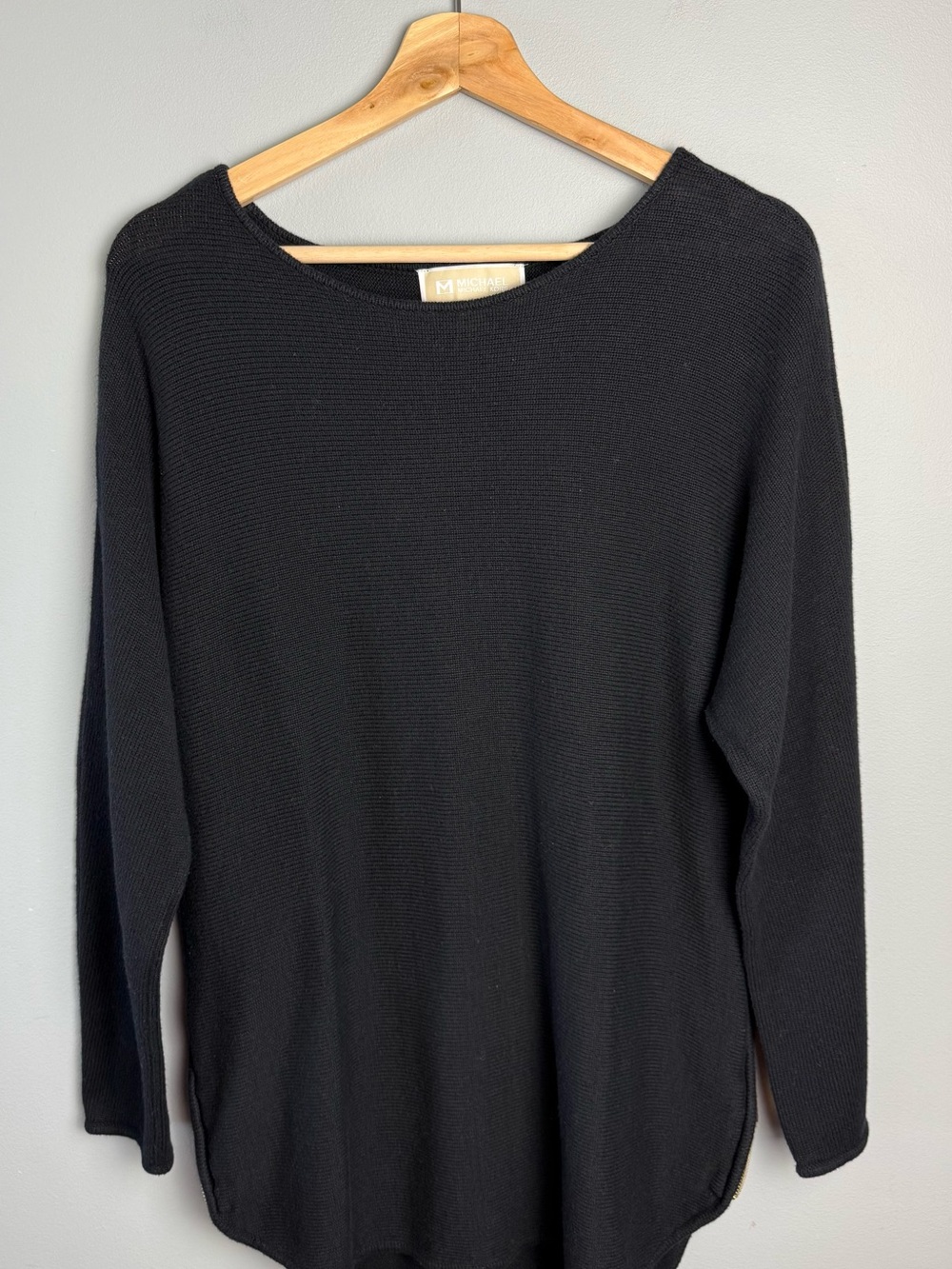 Michael Kors Black Crewneck Lightweight Knit Sweater